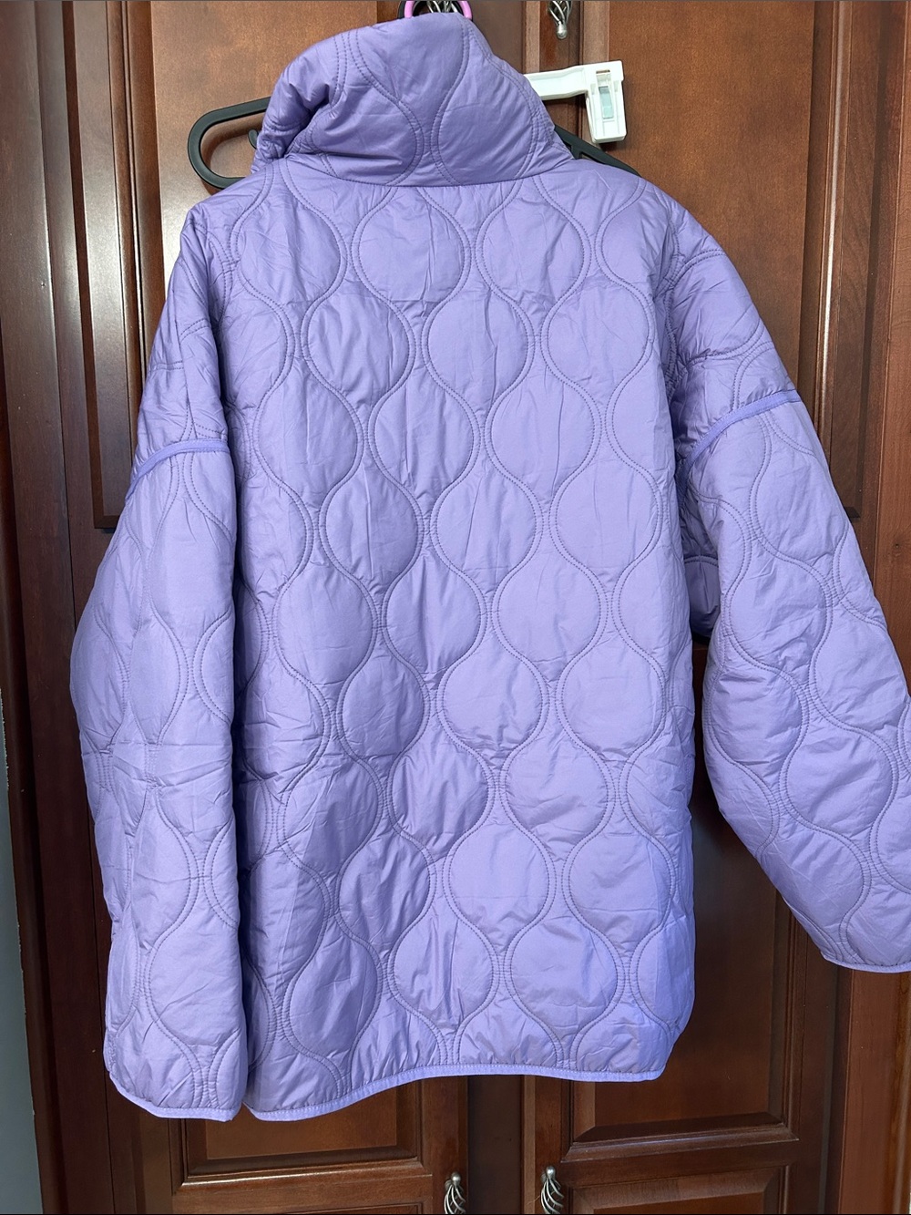 Adult Oversized Quilted Pullover Jacket - Lavender Large - Picture 4 of 4